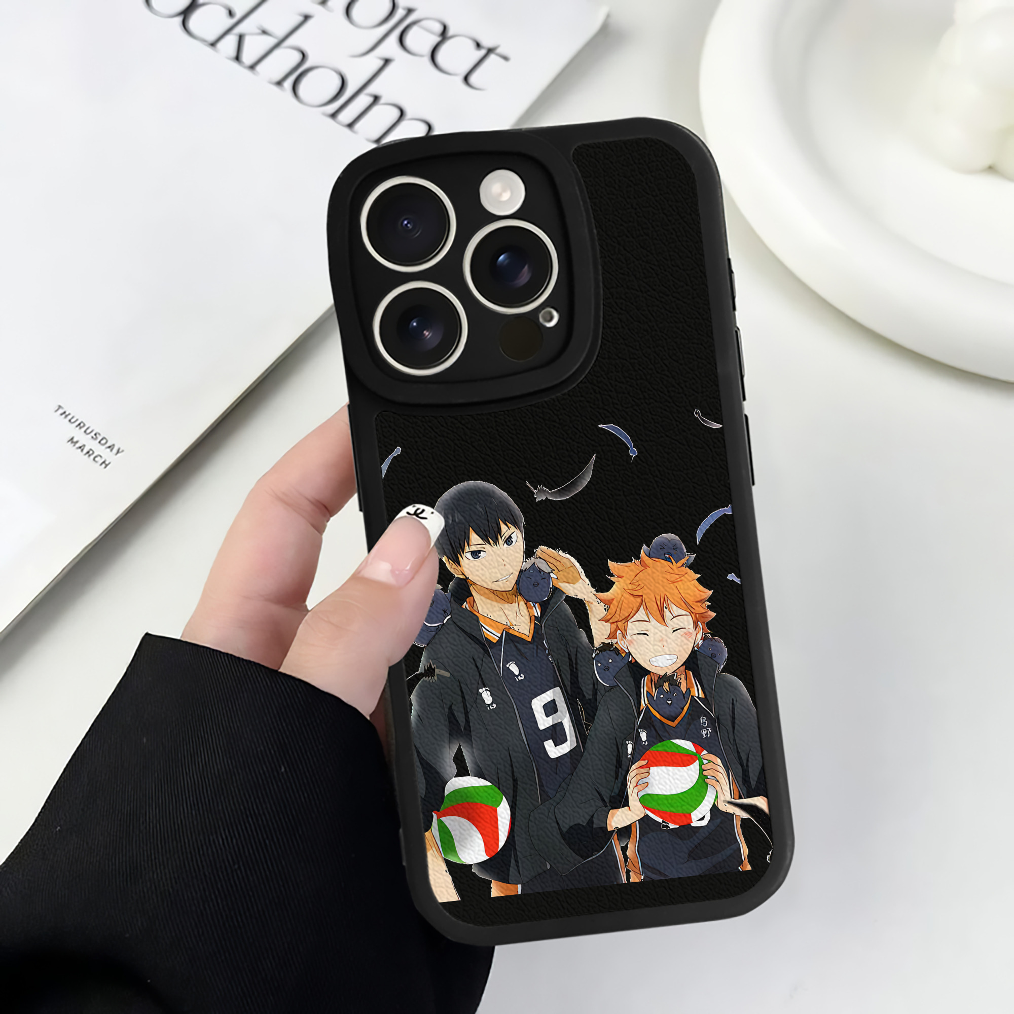 （画像用） ハイキュー!! Haikyu!! 【iPhone 16シリーズ対応】シリコンスマホケース（レザー調） 材質：シリコン